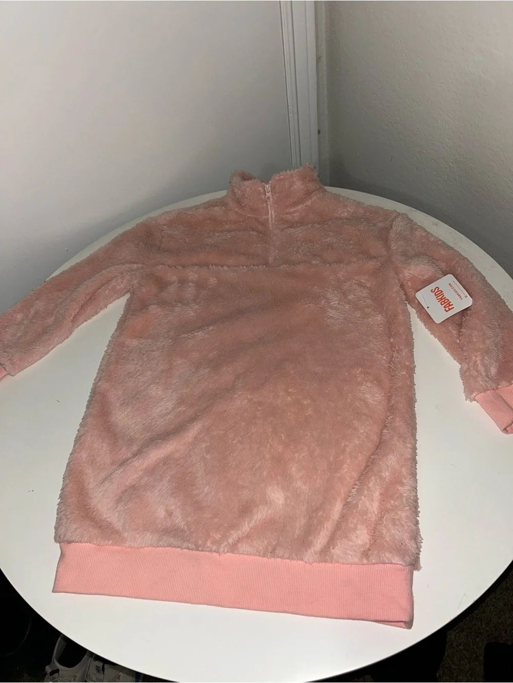 fabkids Plush Blush Pink Fuzzy Hoodie